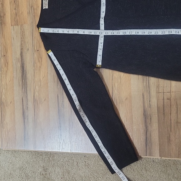 BEYOND THREADS Black Alpaca Wool Blend Wrap Lagonlook Cardigan Sweater - Picture 9 of 11